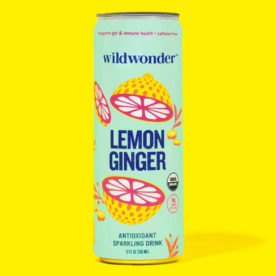 wildwonder Lemon Ginger Sparkling Antioxidant Drink - 355ml (Single Can) - Lucifer's House of Heat
